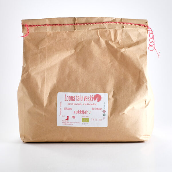 Täistera rukkijahu (keskmine/peen jahv.) 3kg Loona Talu
